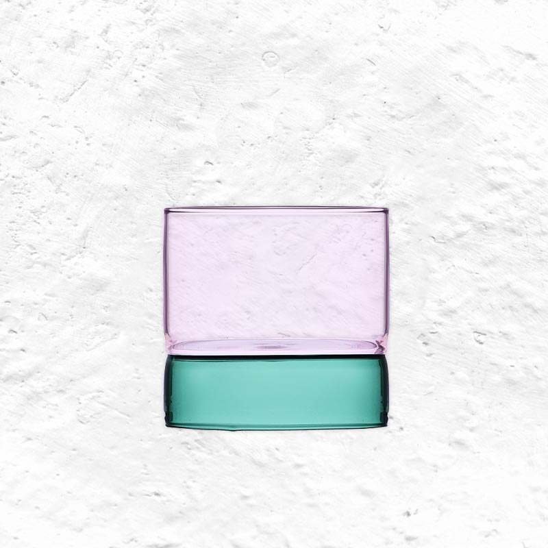 Bamboo Groove Small Tumbler - Teal / Pink - des. Anna Perugini for Ichendorf Milano