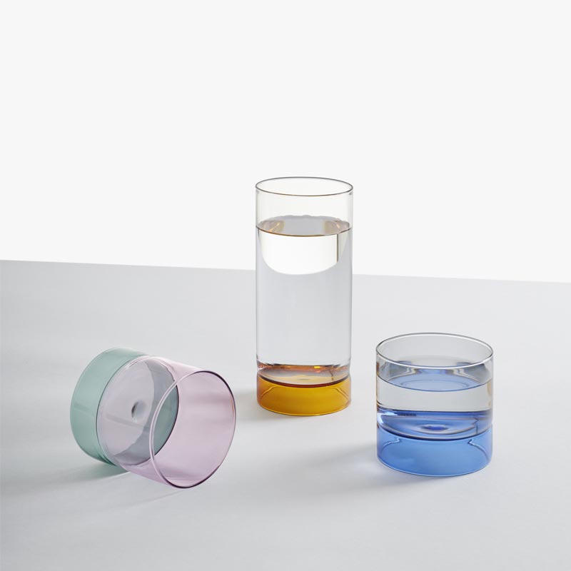 Bamboo Groove Small Tumbler - Teal / Pink - des. Anna Perugini for Ichendorf Milano