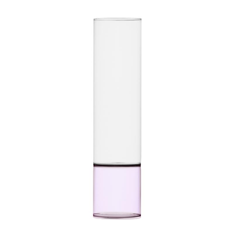 Bamboo Groove Vase - Clear / Pink - des. Anna Perugini for Ichendorf Milano