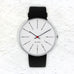 Bankers watch des. Arne Jacobsen - 40mm diameter, white dial, black strap