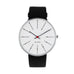 Bankers watch des. Arne Jacobsen - 40mm diameter, white dial, black strap