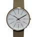 Bankers Watch des. Arne Jacobsen - 40mm diameter, white dial, gold mesh strap