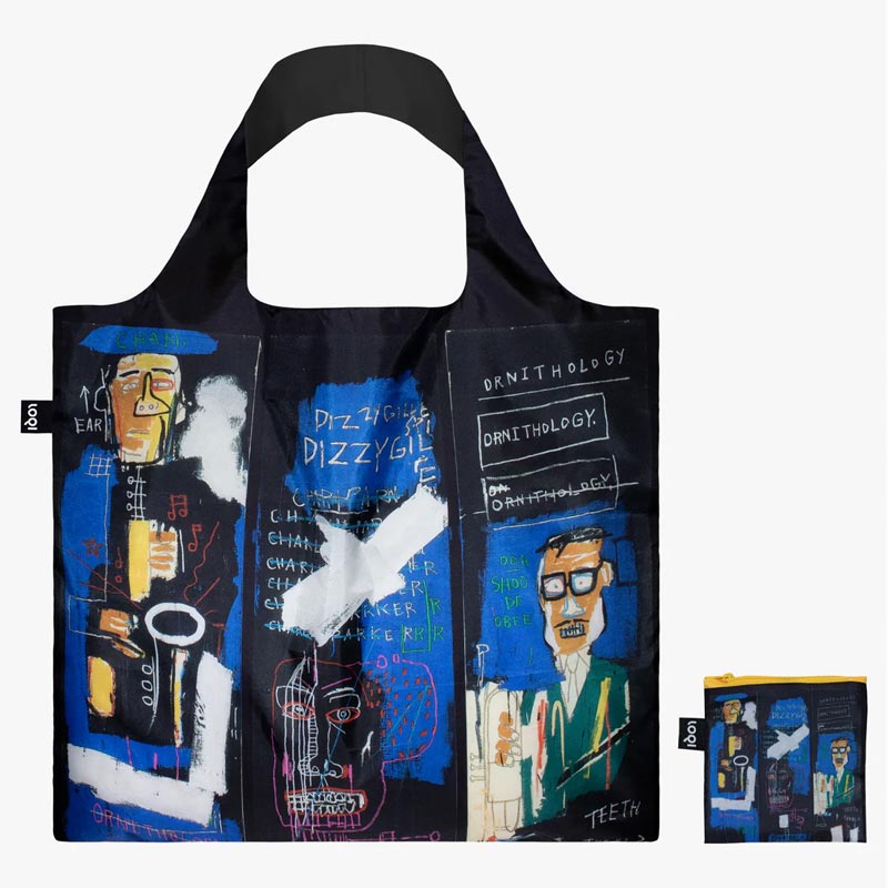 LOQI Foldaway Shopping Bag - Jean-Michel Basquiat - Horn Players
