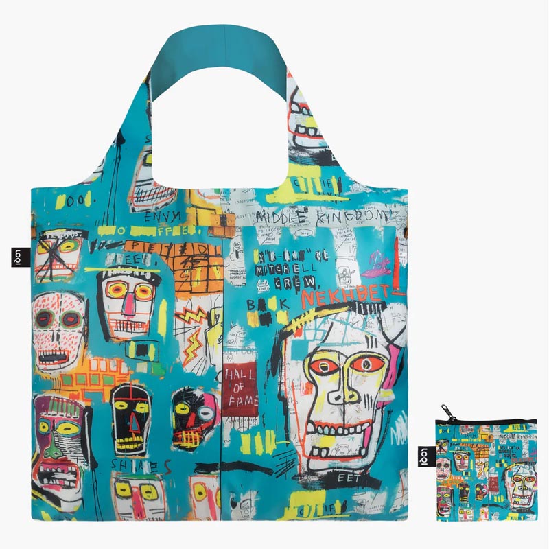 LOQI Foldaway Shopping Bag - Jean-Michel Basquiat - Skull