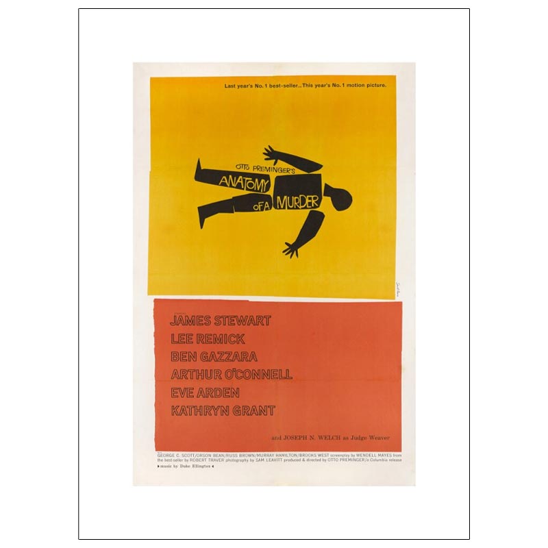 Anatomy of a Murder poster by Saul Bass