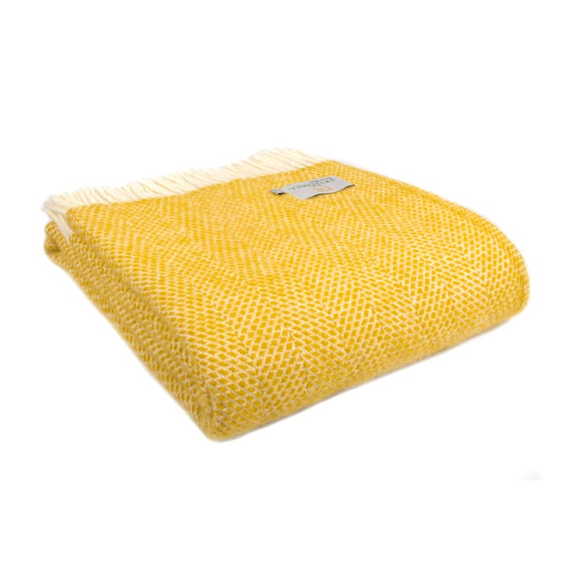 Pure New Wool Throw - Beehive Yellow - by Tweedmill