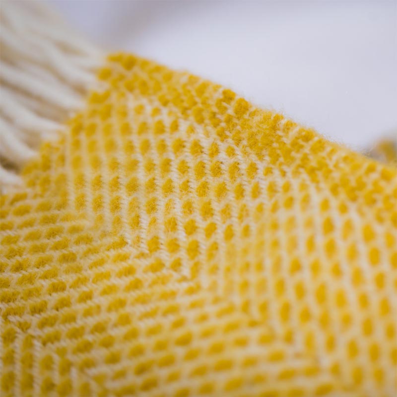Pure New Wool Throw - Beehive Yellow - by Tweedmill