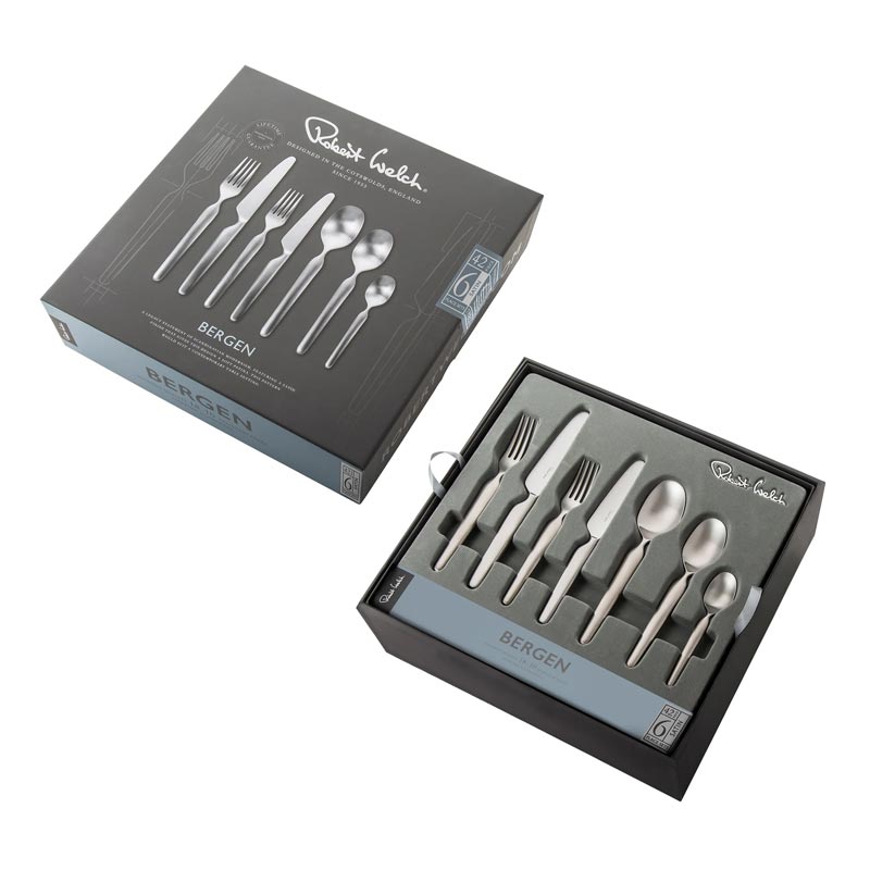 Bergen Satin Cutlery - 42 piece set / 6 settings - by Robert Welch