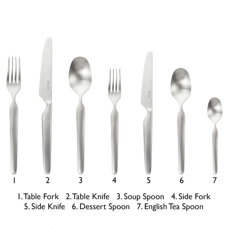Bergen Satin Cutlery - 42 piece set / 6 settings - by Robert Welch