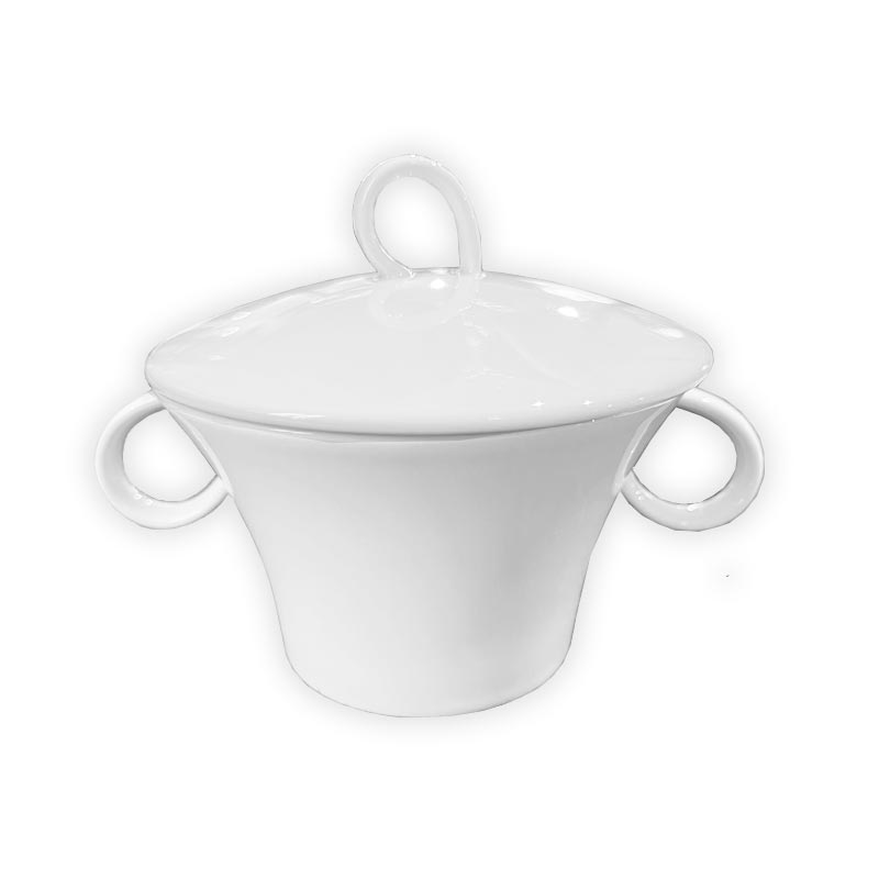 Berlin Sugar Bowl & Lid - white - des. Enzo Mari, 1996 for KPM Berlin