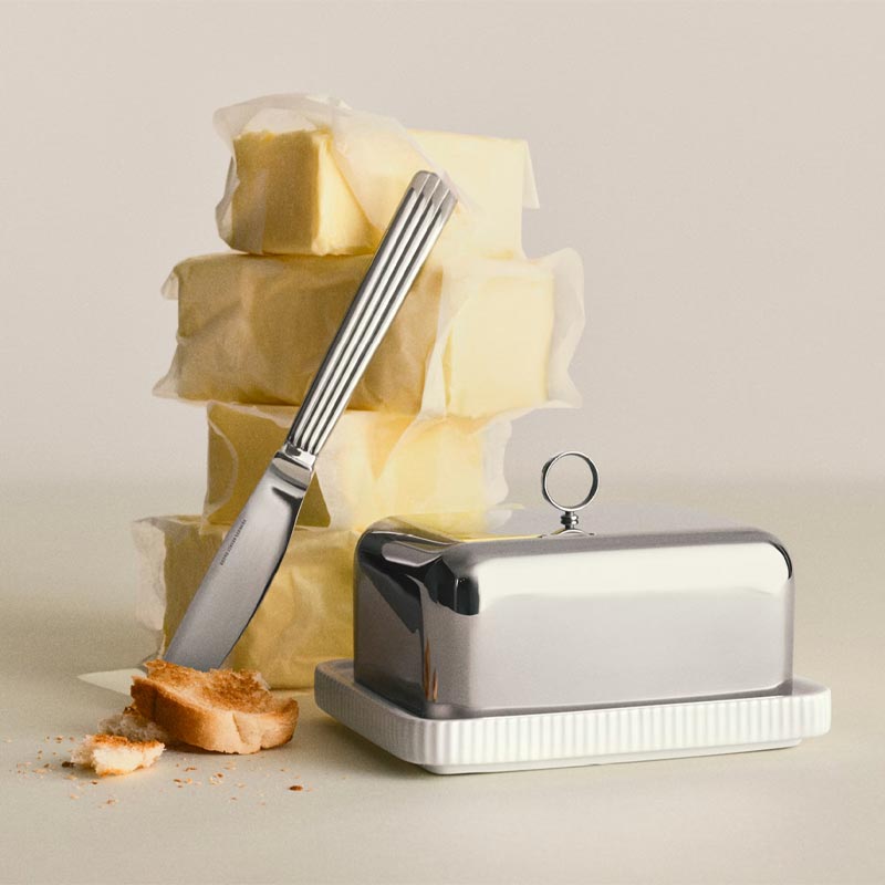 Bernadotte Butter Dish, design inspired by Sigvard Bernadotte, by Georg Jensen
