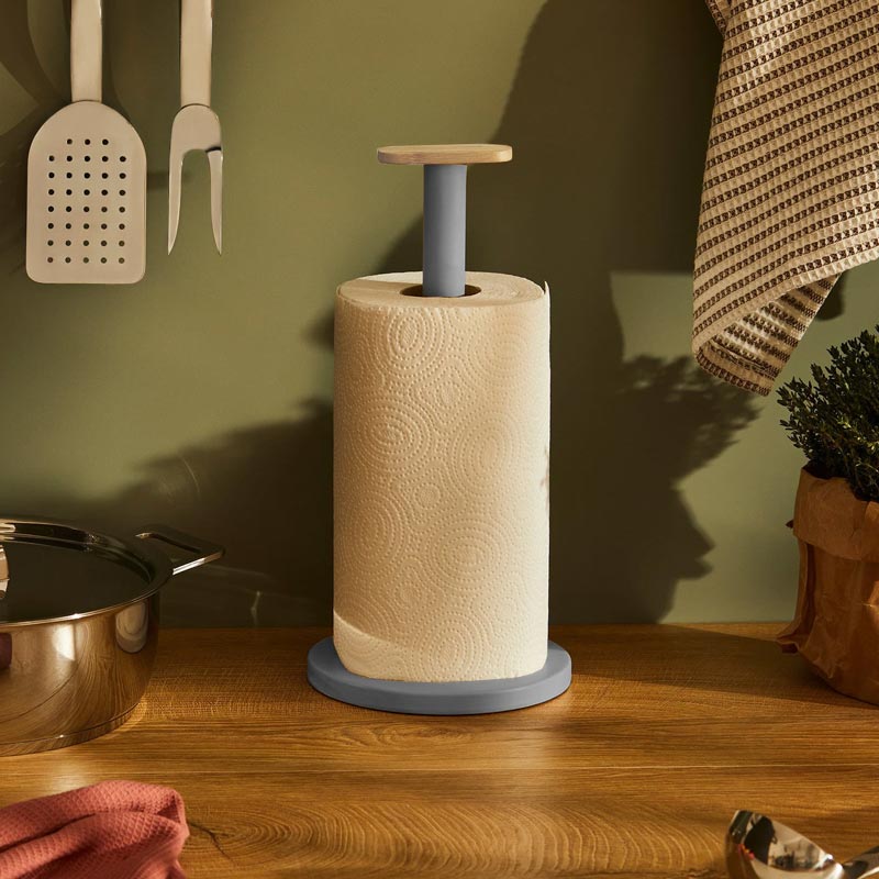 Mattina Kitchen Roll Holder - - Dark Grey - des. BIG-GAME for Alessi