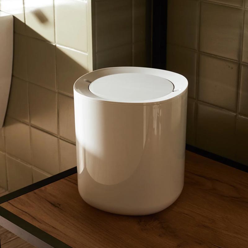 Birillo Bathroom Waste Bin - White - des. Piero Lissoni for Alessi