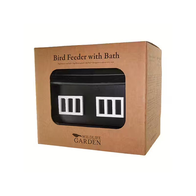 Black House Bird Feeder & Bird Bath by Wildlife Garden