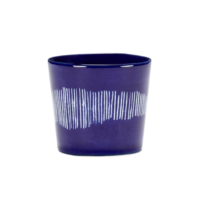 Feast espresso cup - dark blue white stripes - des. Ottolenghi for Serax