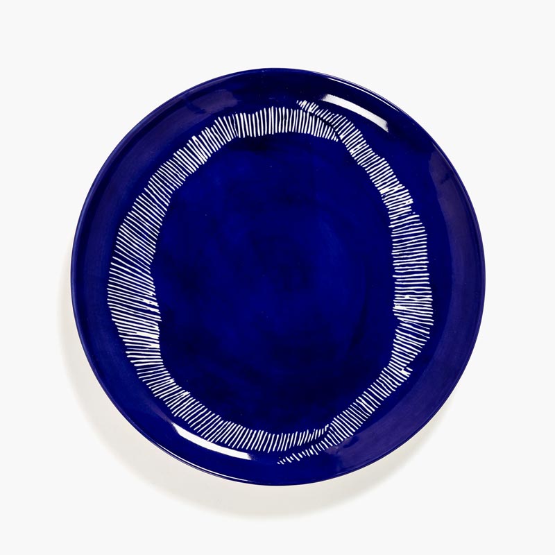 Feast plate - dark blue white stripes, 26.5cm - des. Ottolenghi