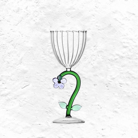 Botanica Stemmed Glass - Lilac Flower - des. Alessandra Baldereschi for Ichendorf Milano