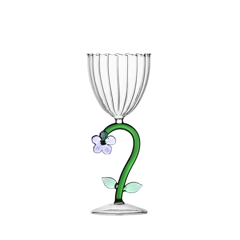 Botanica Stemmed Glass - Lilac Flower - des. Alessandra Baldereschi for Ichendorf Milano