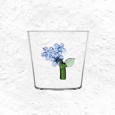 Botanica Light Blue Flower Tumbler des. Alessandra Baldereschi for Ichendorf Milano