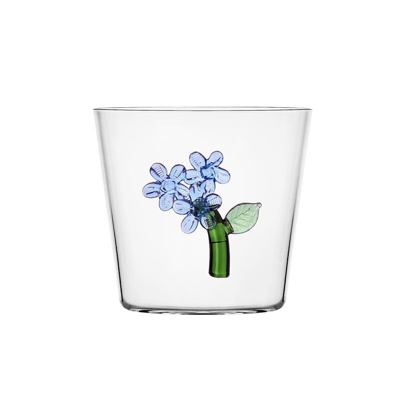 Botanica Light Blue Flower Tumbler des. Alessandra Baldereschi for Ichendorf Milano