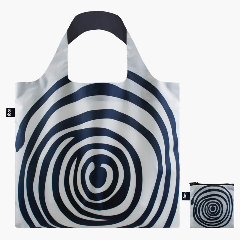 LOQI Foldaway Shopping Bag - Louise Bourgeois - Spirals Black