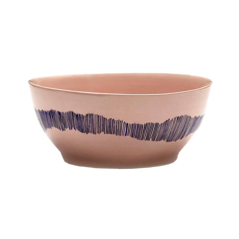 Feast bowl - pink with blue stripes - des. Yotam Ottolengi for Serax