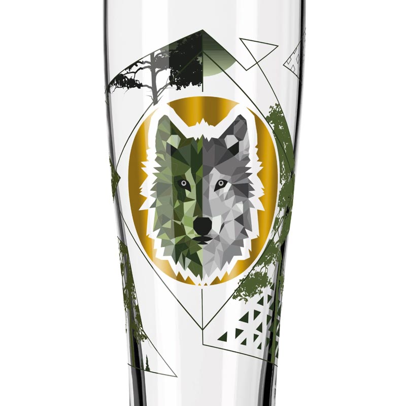 Brauchzeit 'Weizen' (Wheat Beer) Glass Set featuring Fox and Wolf Illustration, des. Sonja Eikler for Ritzenhoff