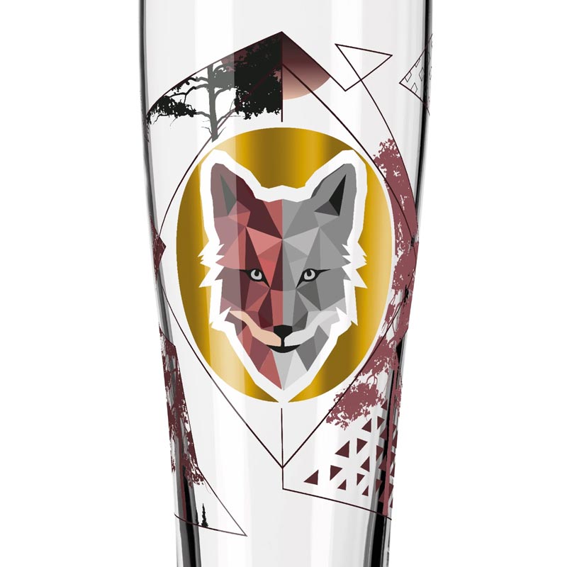 Brauchzeit 'Weizen' (Wheat Beer) Glass Set featuring Fox and Wolf Illustration, des. Sonja Eikler for Ritzenhoff
