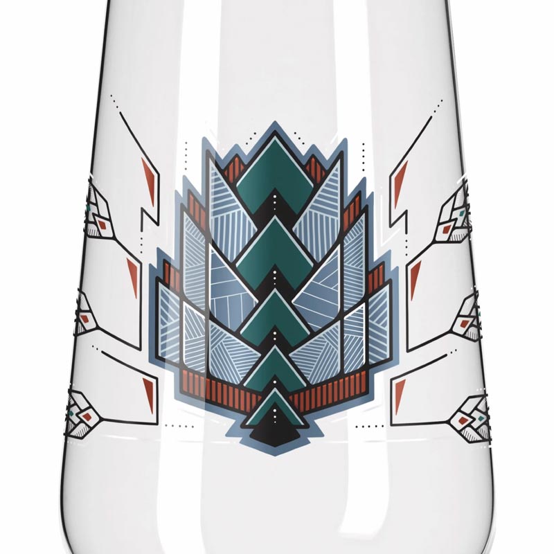 Brauchzeit Pils Glass Set with Hops and Barley Illustration, des. Andreas Preis for Ritzenhoff