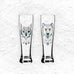 Brauchzeit 'Weizen' (Wheat Beer) Glass Set featuring Bear and Owl Illustration, des. Andreas Preis for Ritzenhoff