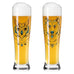 Brauchzeit 'Weizen' (Wheat Beer) Glass Set featuring Bear and Owl Illustration, des. Andreas Preis for Ritzenhoff