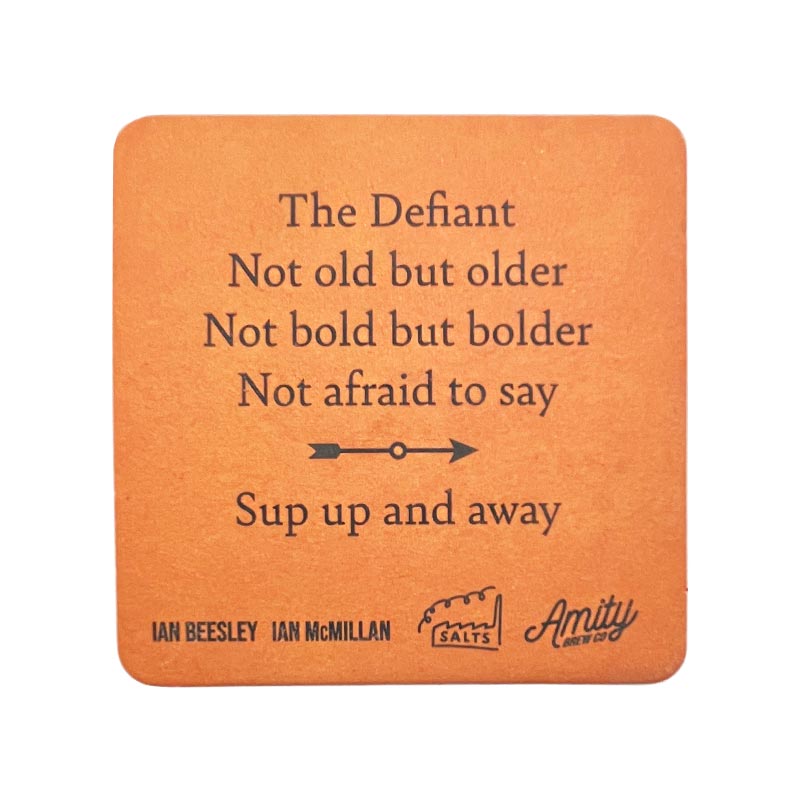 Sup Up & Away Set of 6 Beermats by Ian Beesley and Ian McMillan - exclusive