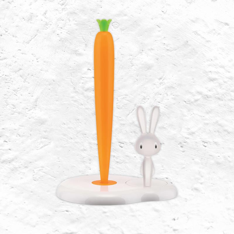 Bunny & Carrot Kitchen Roll Holder, des. Stefano Giovannoni for Alessi