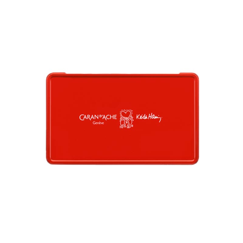 Keith Haring Ecridor Ballpoint Pen by Caran D'Ache with Tin and Leather Case - special edition