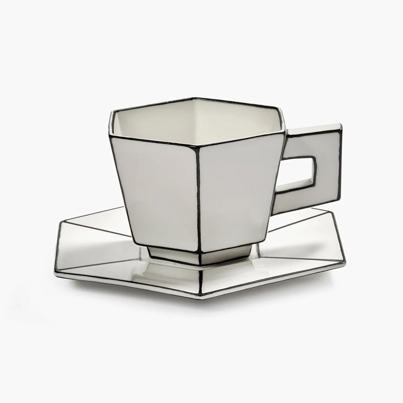 Carte Blanche Cappuccino Cup & Saucer, des. Annebet Philips for Serax