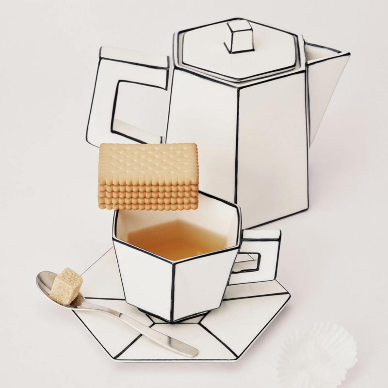 Carte Blanche Cappuccino Cup & Saucer, des. Annebet Philips for Serax