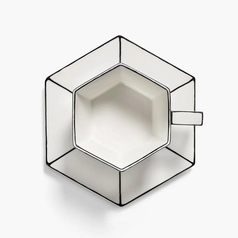 Carte Blanche Cappuccino Cup & Saucer, des. Annebet Philips for Serax