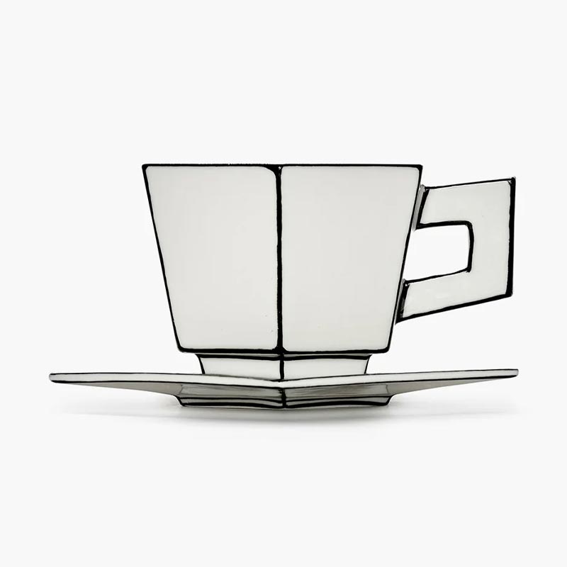 Carte Blanche Cappuccino Cup & Saucer, des. Annebet Philips for Serax
