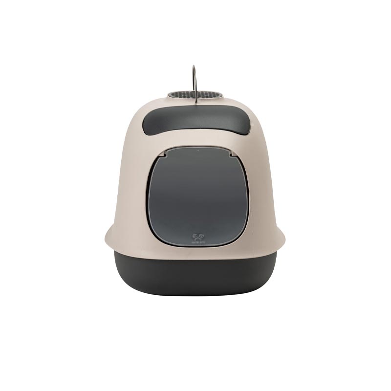 "Minù" Covered Cat Litter Tray with Scoop and Odor Filter - Dove Grey - by United Pets