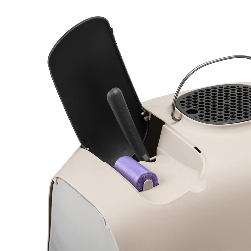 "Minù" Covered Cat Litter Tray with Scoop and Odor Filter - Dove Grey - by United Pets