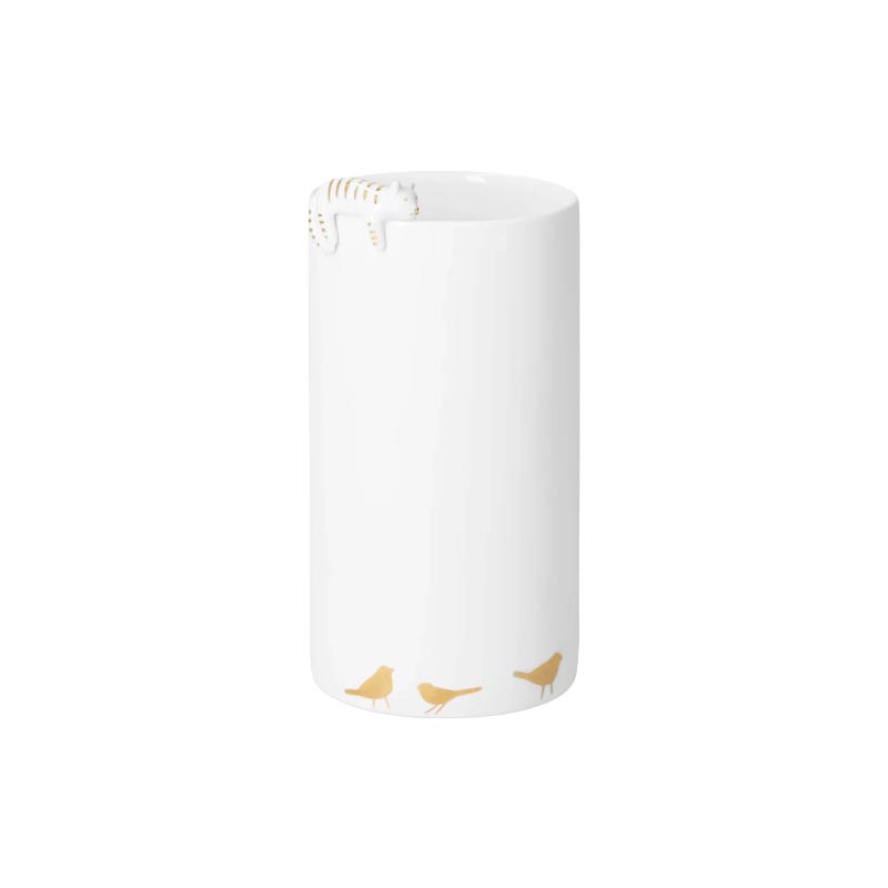 Porcelain Cat Vase 14cm