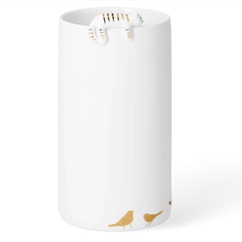 Porcelain Cat Vase 14cm