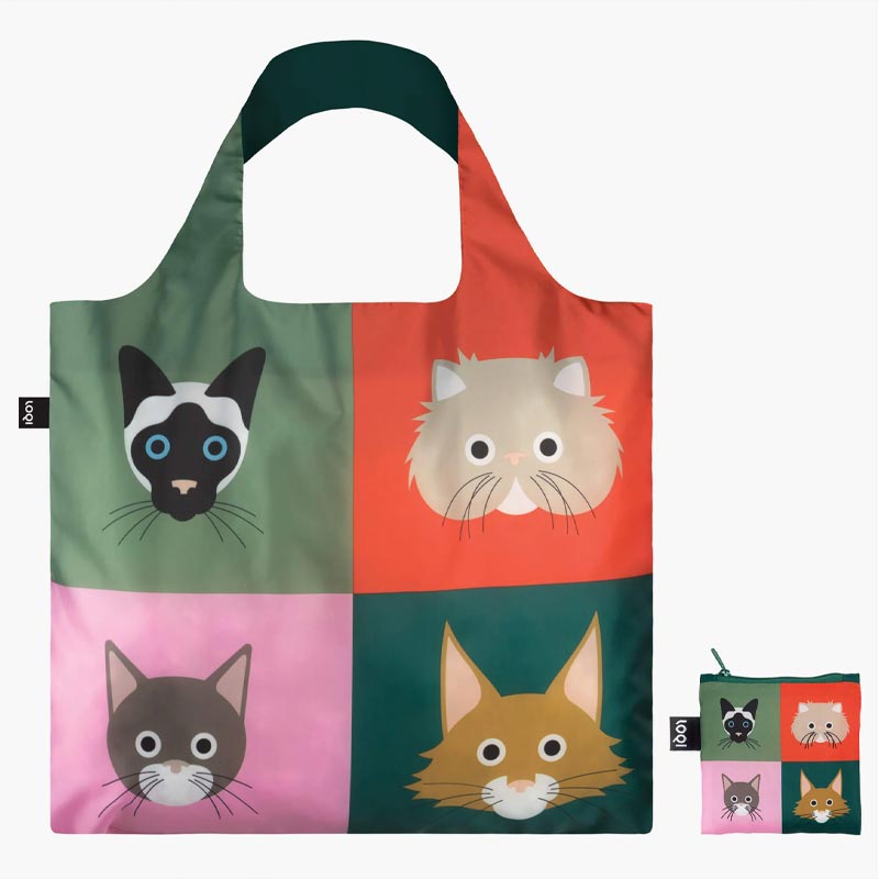 LOQI Foldaway Shopping Bag - Stephen Cheetham - Cats