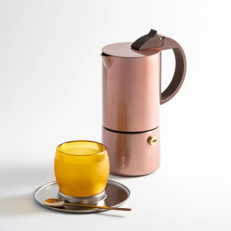 Chicca 3/6 Cup Espresso Maker - Rose Gold - by Gnali & Zani
