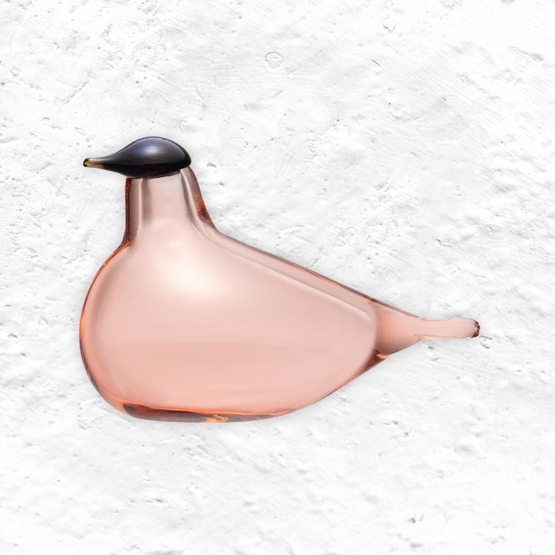 Chiff Chaff - salmon pink - des. Oiva Toikka, made by Iittala