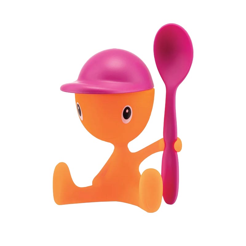 Cico Egg Cup with Salt Castor - Pink - des. Stefano Giovannoni for Alessi