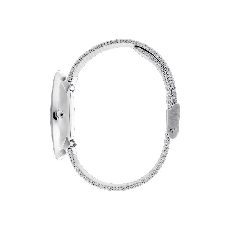 City Hall watch des. Arne Jacobsen - 40mm diameter, Oxford blue dial, matt steel mesh strap