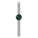 City Hall watch des. Arne Jacobsen - 40mm diameter, Green dial, matt steel mesh band