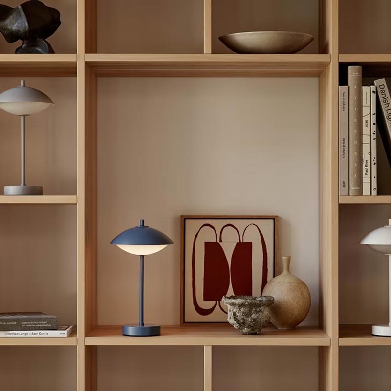 Clam Portable Lamp - Dusk Blue - des. Ahm & Lund, by Fritz Hansen