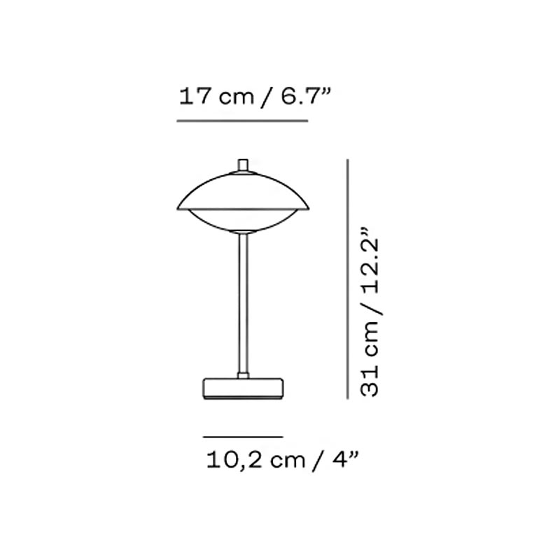 Clam Portable Lamp - Nine Grey - des. Ahm & Lund, by Fritz Hansen